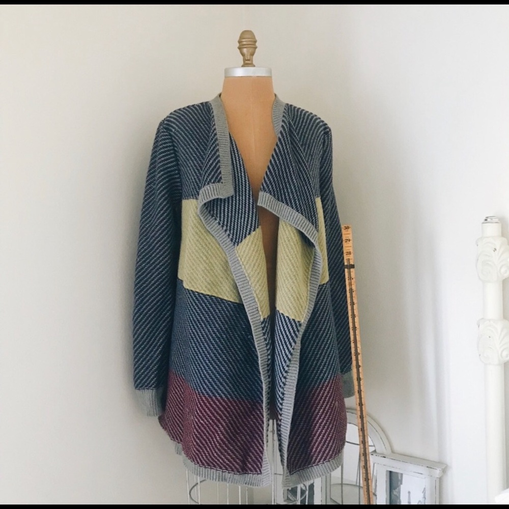 CAbi Color Block Cardigan size Large